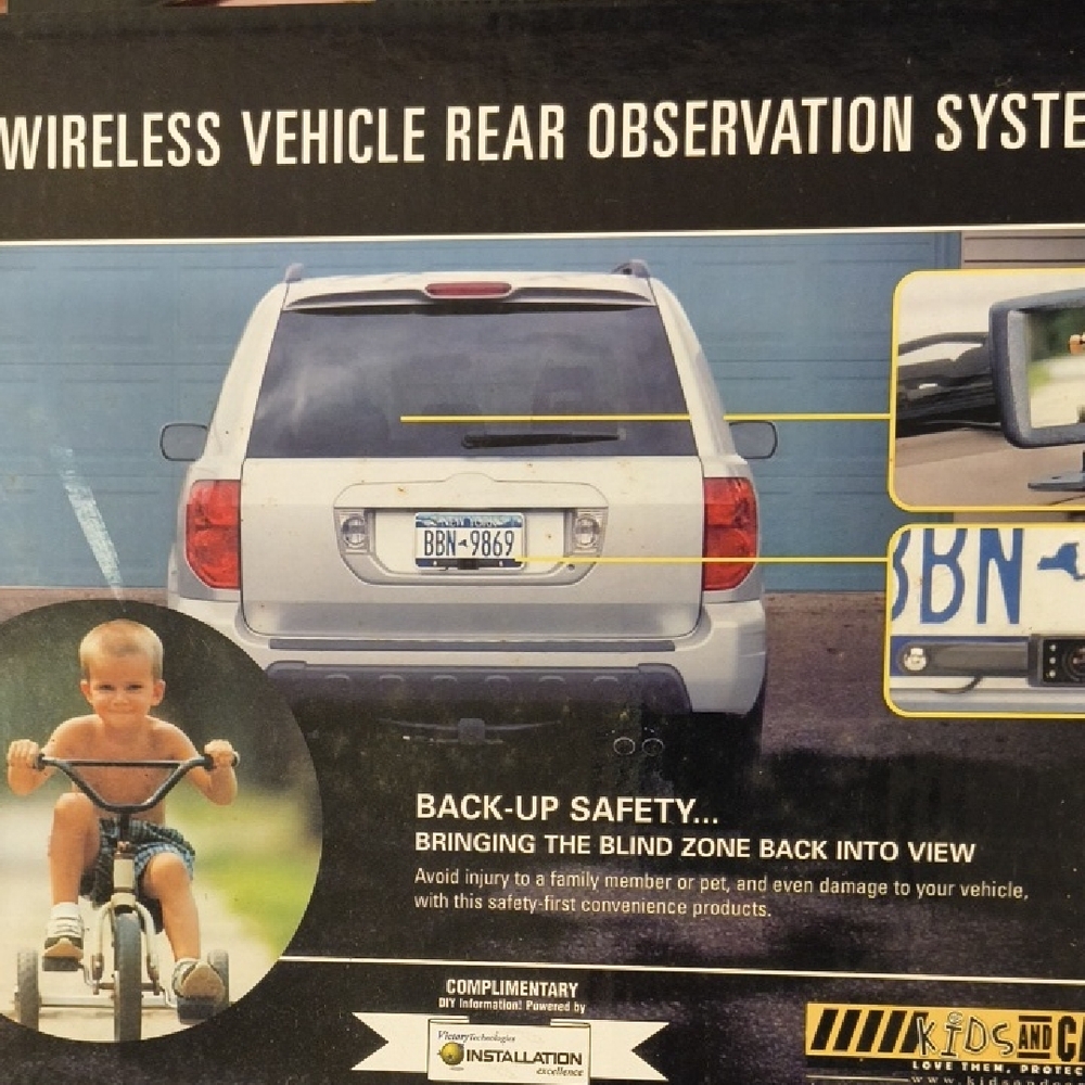 Wireless Vehicle Rear Observation System - Black (Back Up Camera)